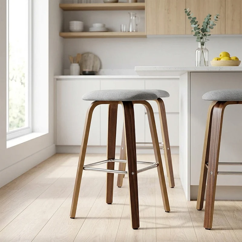 Tabouret de bar Bois Tissu - Stockholm Gris
