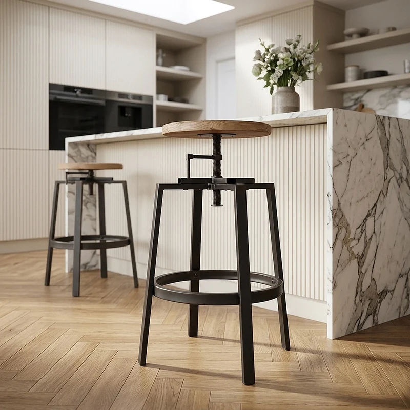 Tabouret de Bar Bois Clair - Industrial Turner Bois