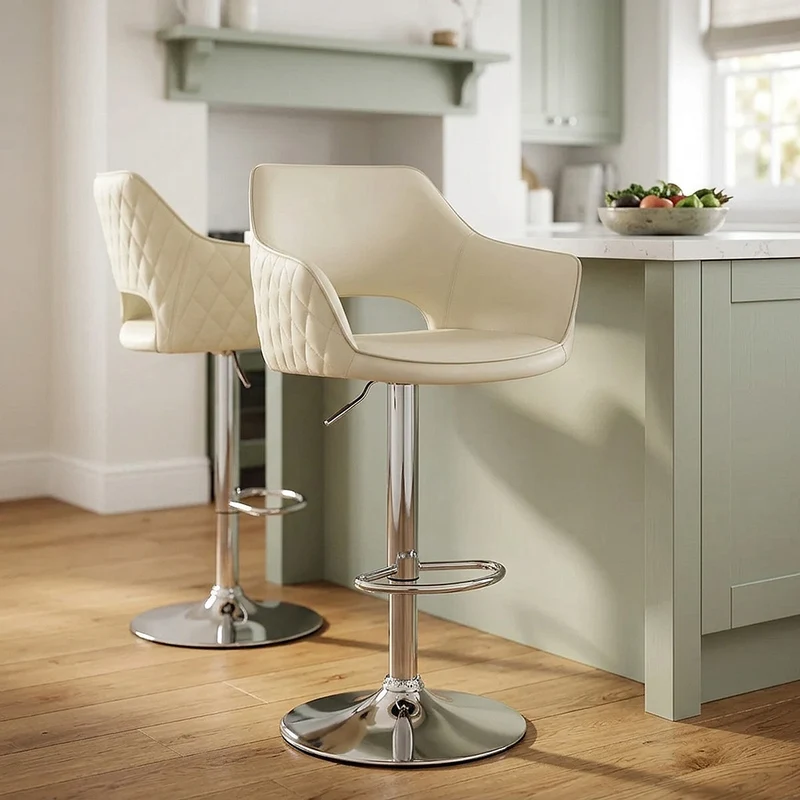 Tabouret Faux Cuir - Dune Crème