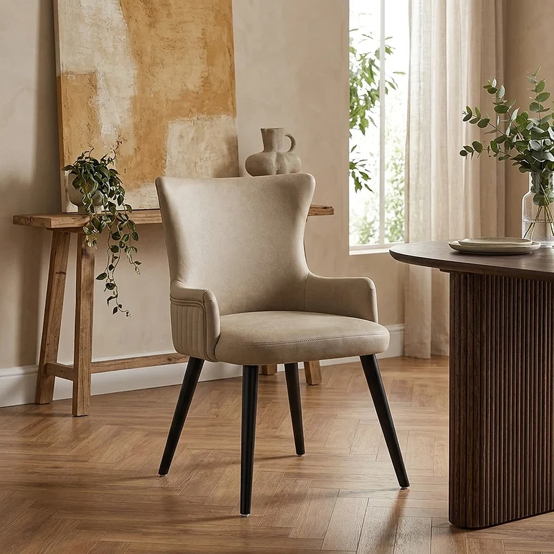 Chaise Faux Cuir - Diablo Taupe