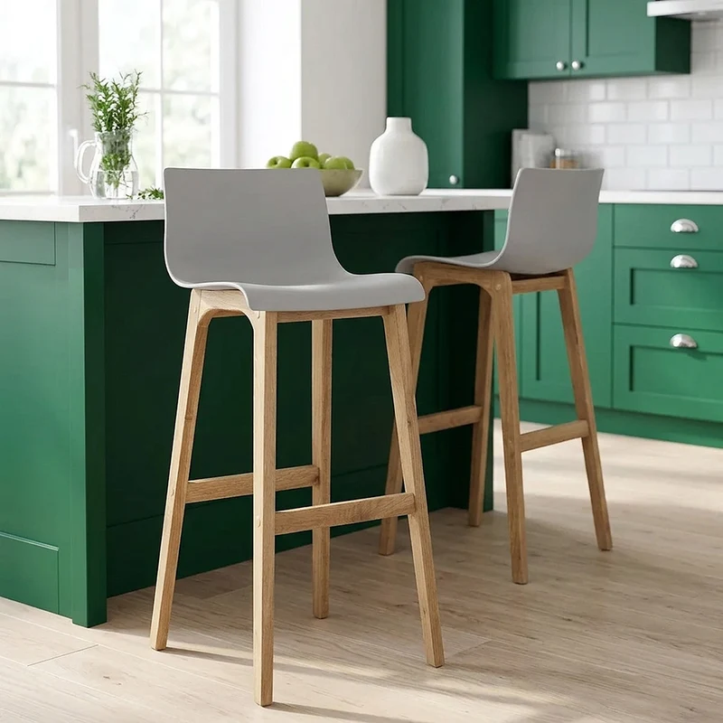Tabouret de Bar Résine Bois - Drift ABS Gris