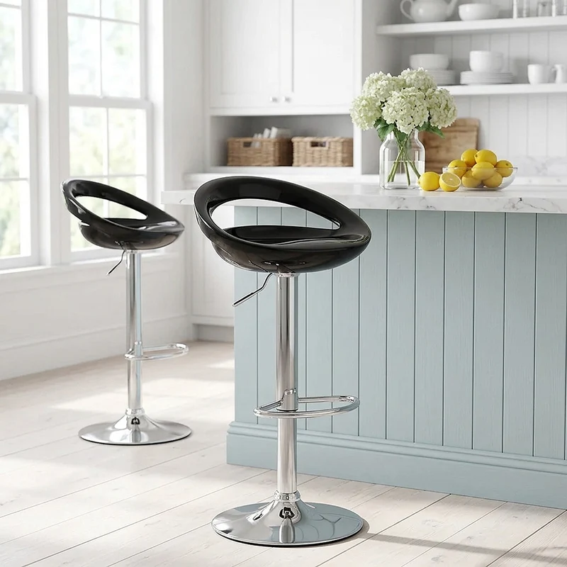 Chaise de Bar ABS Chrome - Crescent Noir