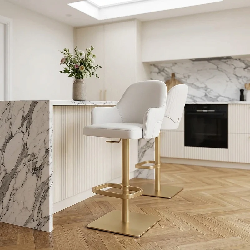 Tabouret de bar doré - Toni Blanc