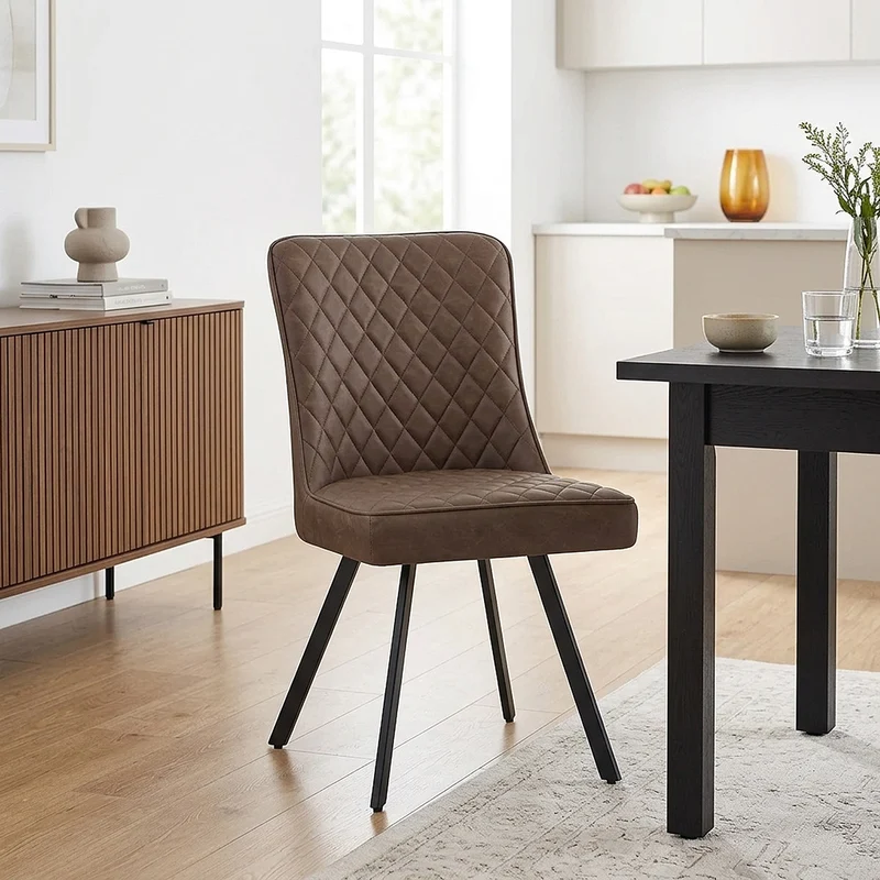 Chaise Faux Cuir - Pascal Marron