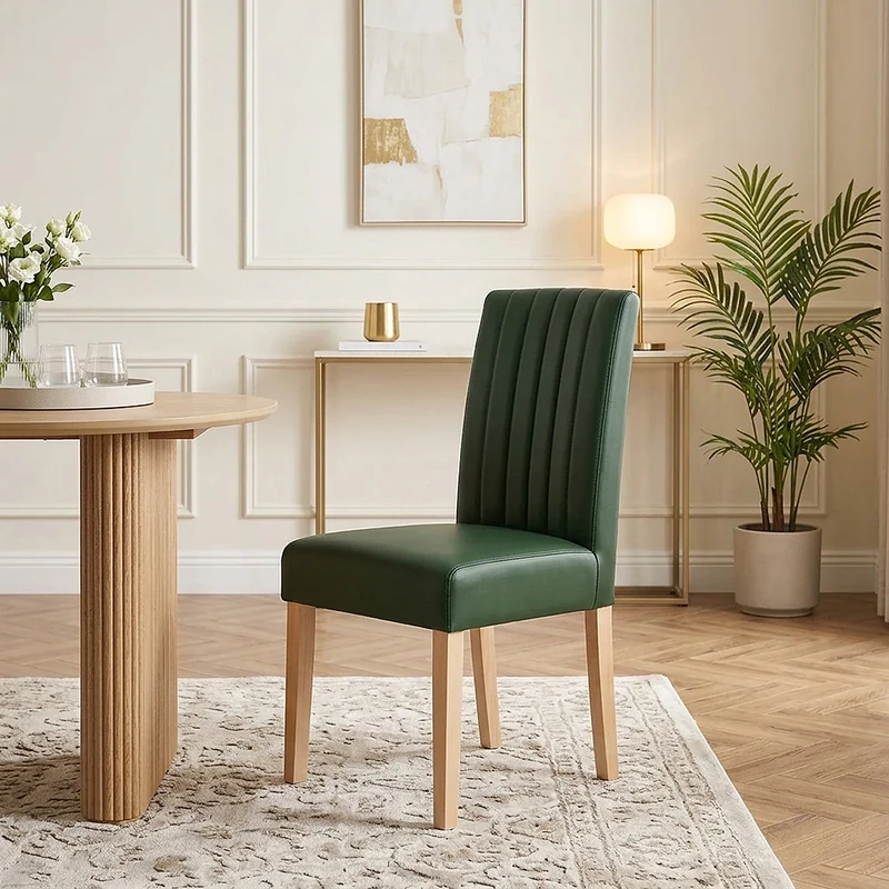 Chaise Cuir Véritable - Newbury Vert