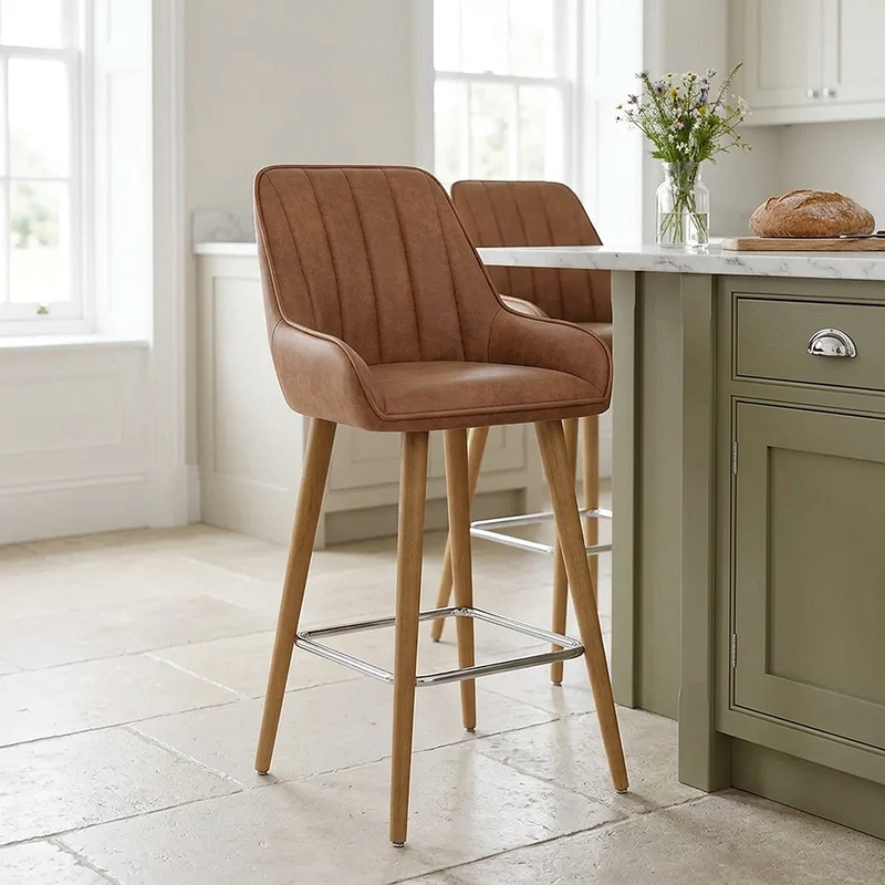 Tabouret de Bar Bois - Rosa Marron