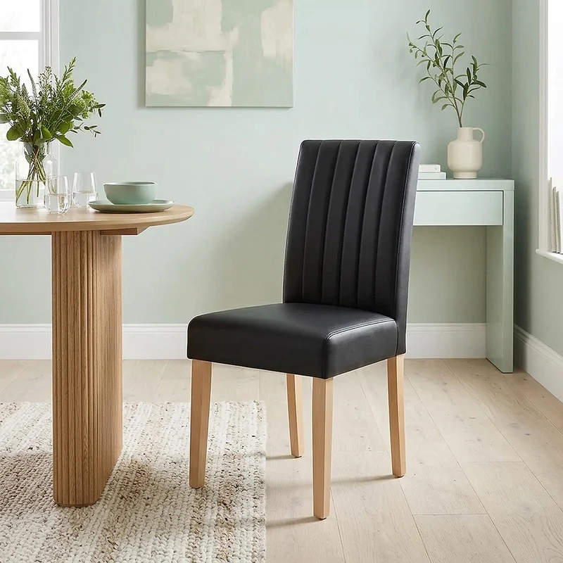 Chaise Cuir Véritable - Newbury Noir