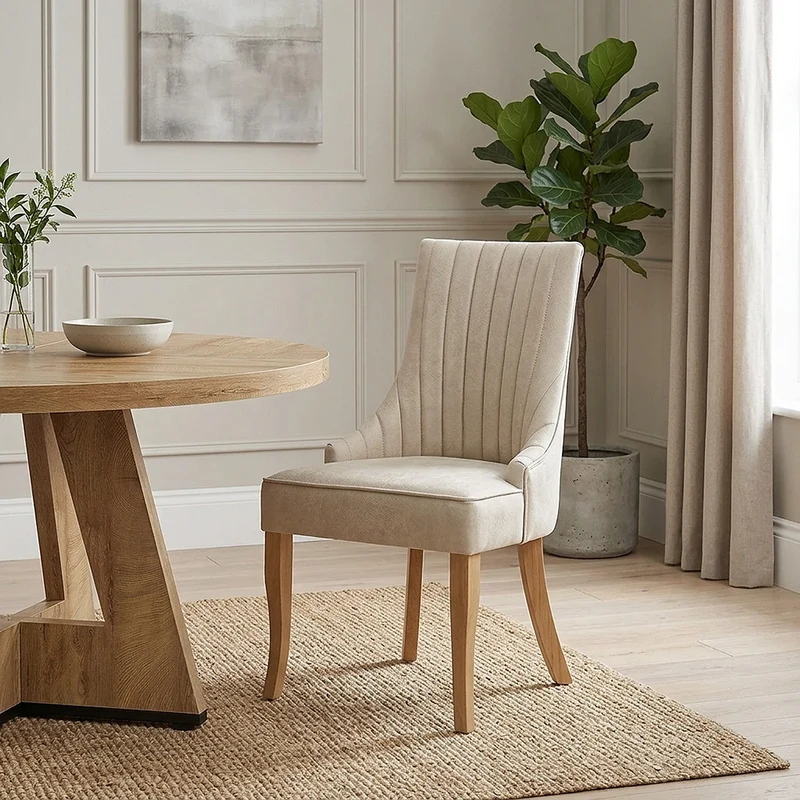 Chaise Faux Cuir - Eton Crème