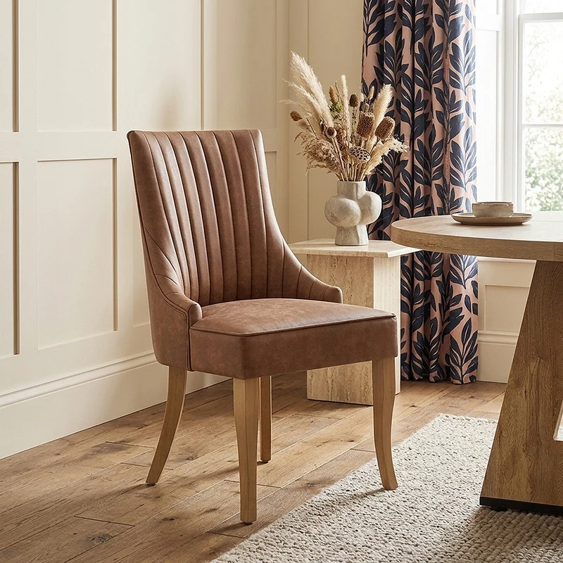 Chaise Faux Cuir - Eton Marron