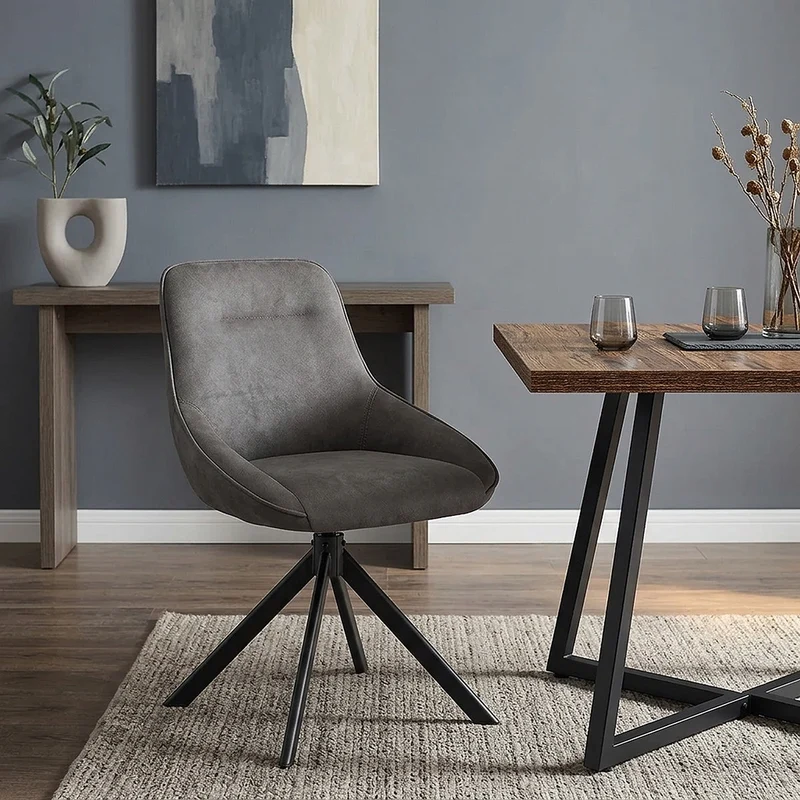 Chaise Faux Daim - Dante Gris