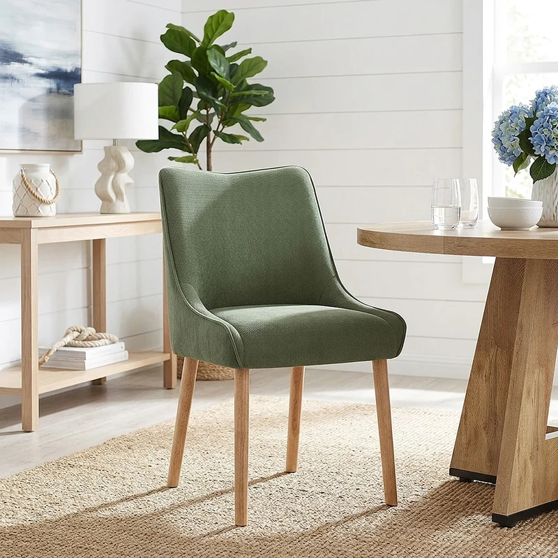 Chaise Tissu Bois - Isabella Vert