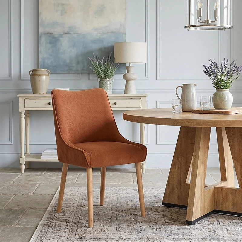 Chaise Tissu Bois - Isabella Marron