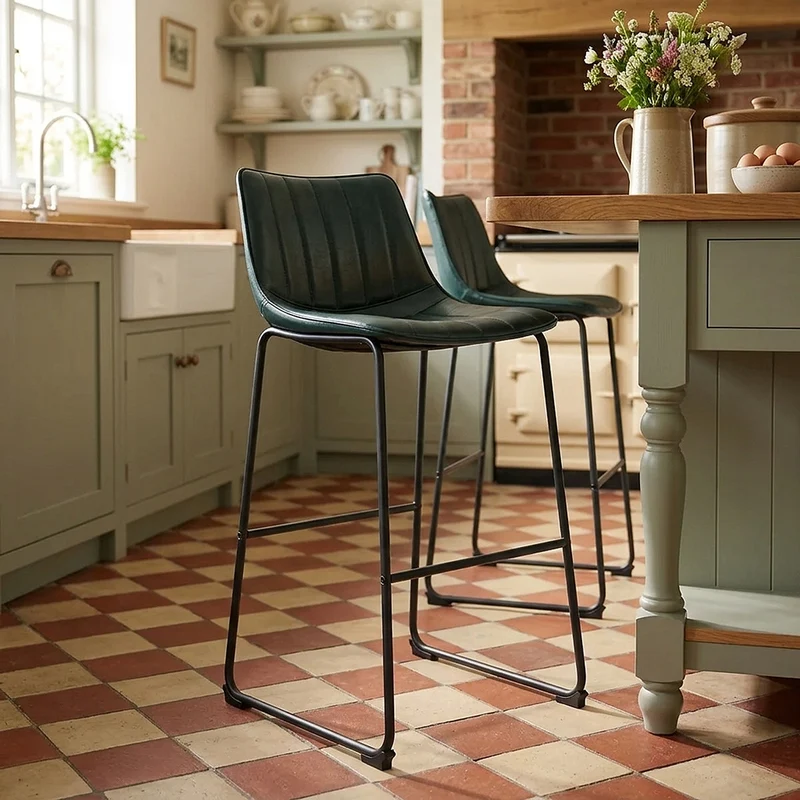 Chaise de Bar Faux Cuir - Tucker Vert