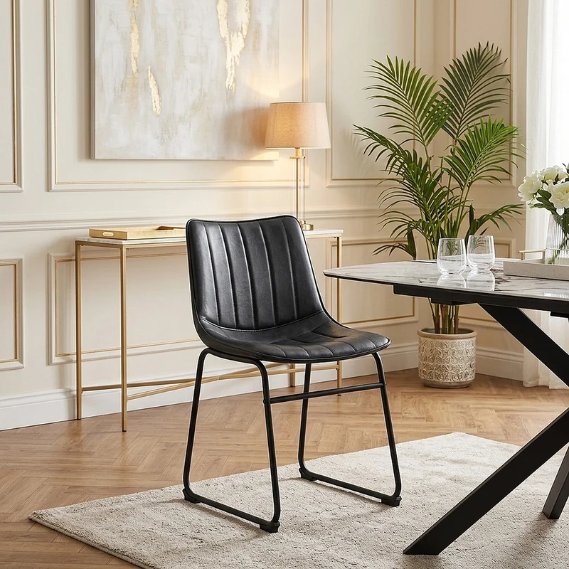 Chaise Faux Cuir - Tucker Noir