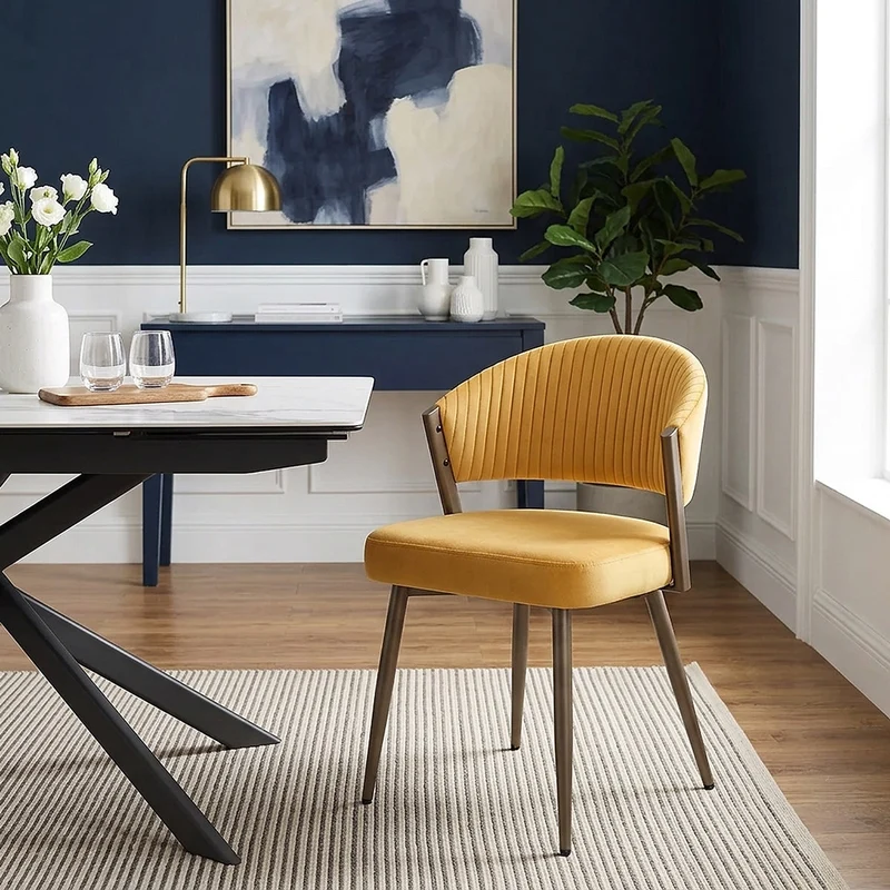 Chaise Velours - Lusso Jaune