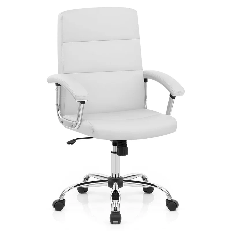 Chaise de Bureau Faux Cuir - Stanford Blanc