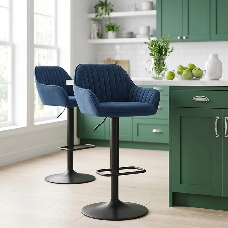 Tabouret Velours - Sol Bleu