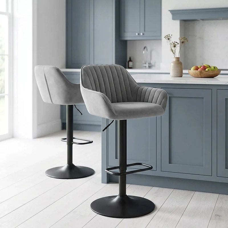 Tabouret Velours - Sol Gris