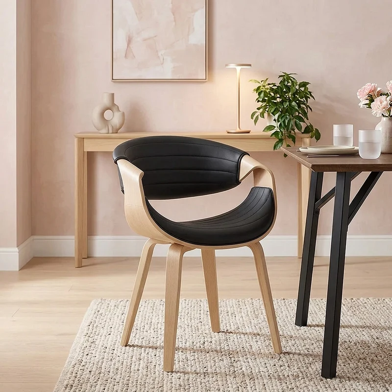 Chaise Faux Cuir - Jefferson Noir