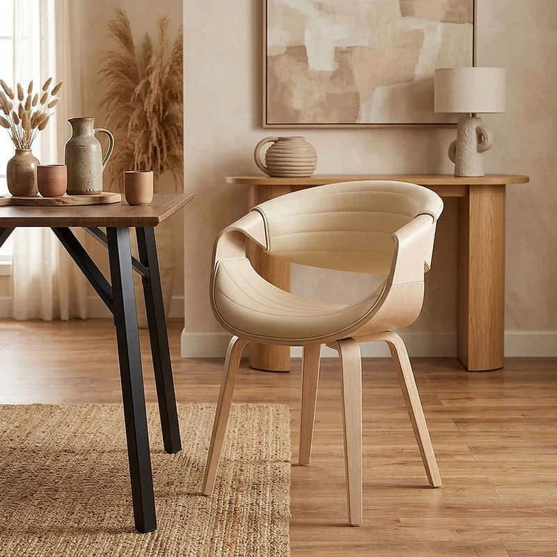 Chaise Faux Cuir - Jefferson Crème