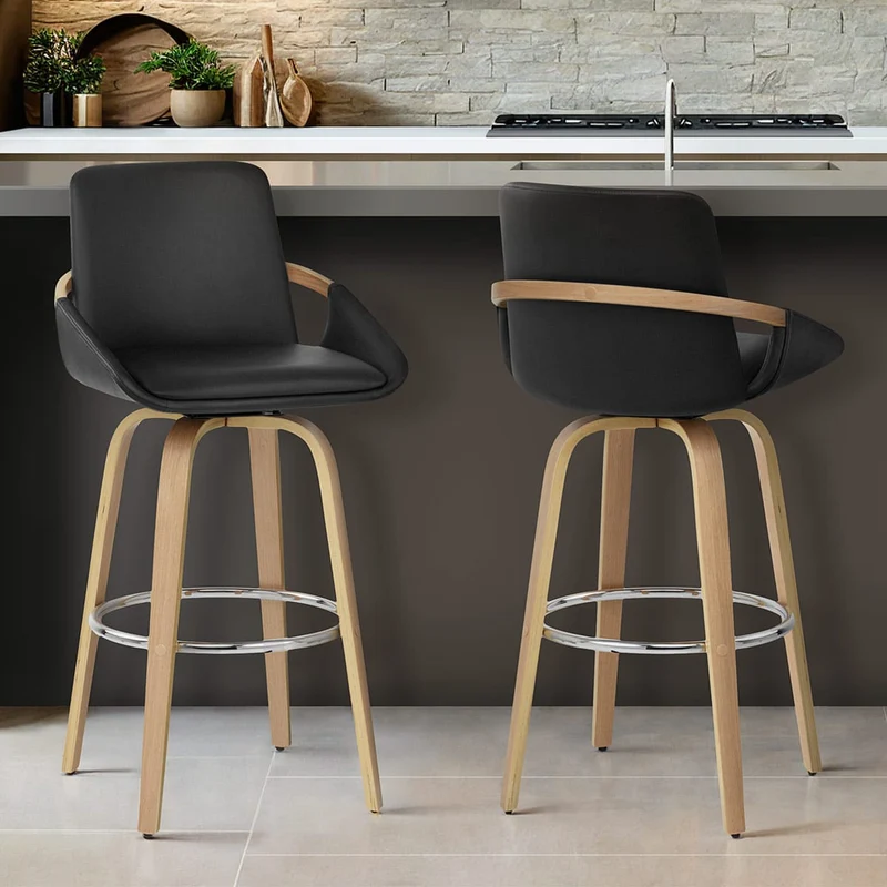 Tabouret de Bar Faux Cuir - Ohio Noir