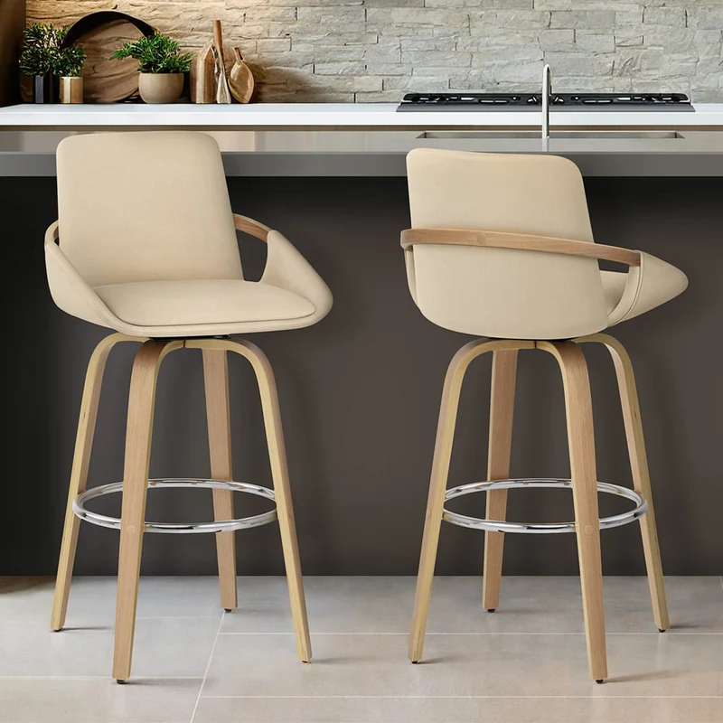 Tabouret de Bar Faux Cuir - Ohio Crème