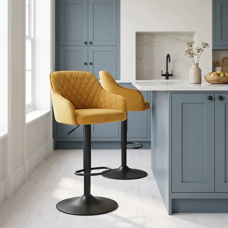 Tabouret Velours - Perth Jaune