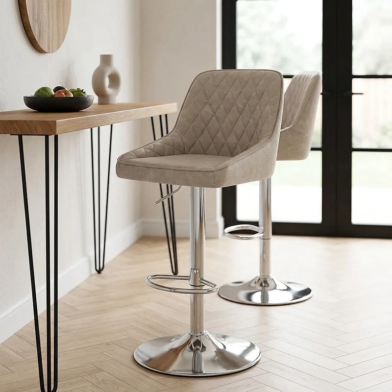 Tabouret Faux Cuir - Darwin Crème