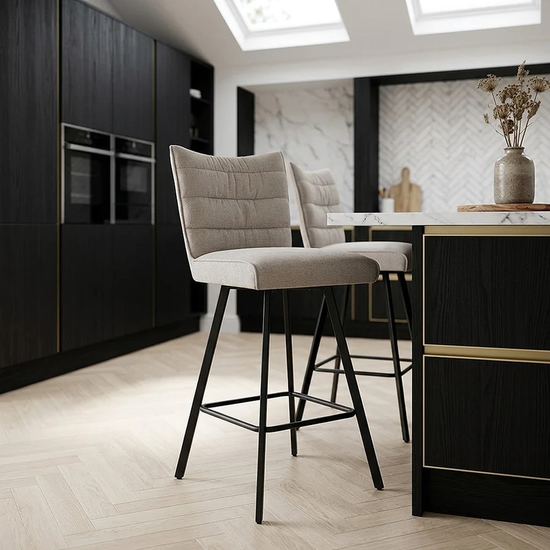 Tabouret de Bar Tissu - Forte Crème