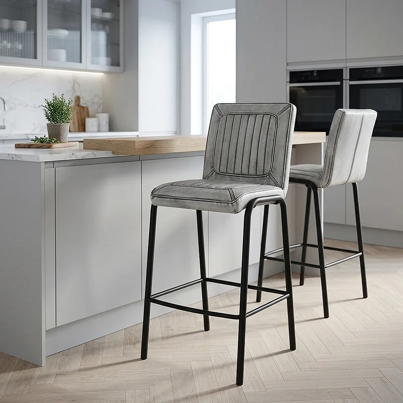 Tabouret de Bar Faux Cuir - Osprey Blanc