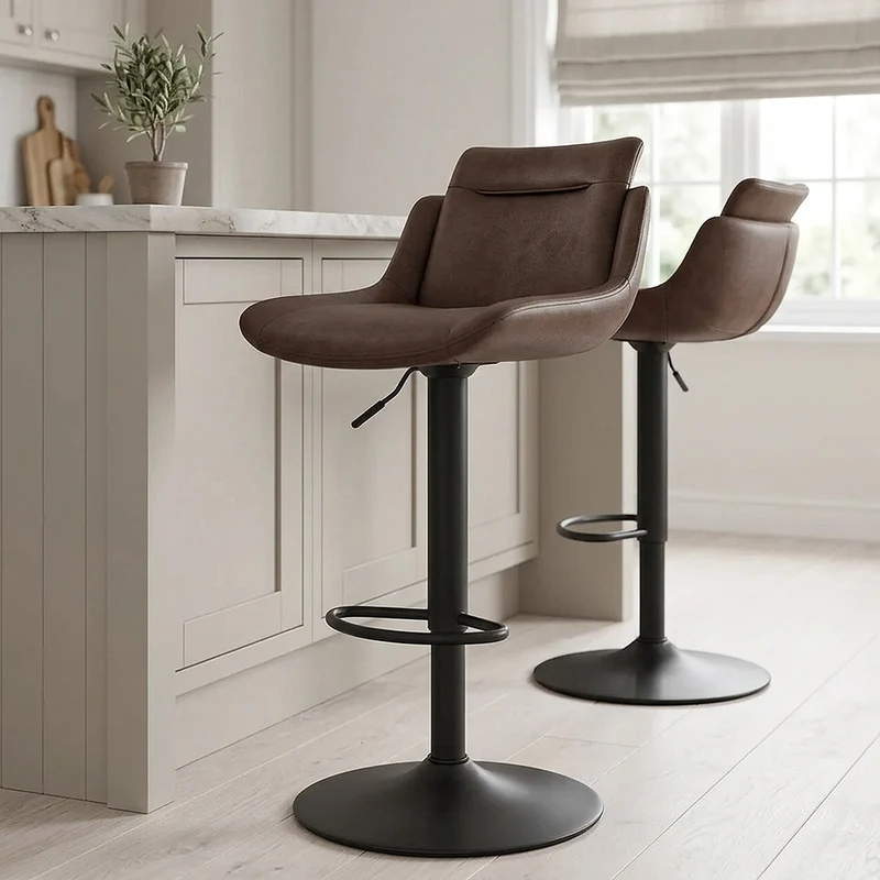 Tabouret de Bar Faux Cuir - Pablo Marron