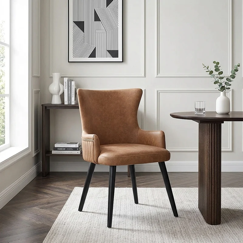 Chaise Faux Cuir - Diablo Marron