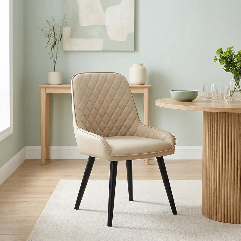 Chaise Faux Cuir - Azure Crème