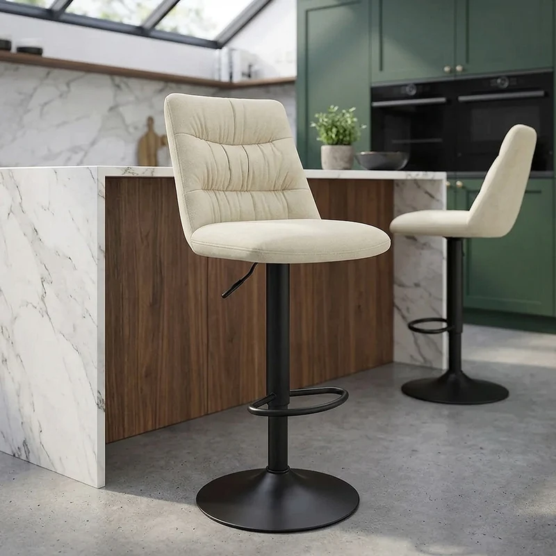 Tabouret de Bar Velours - Mechu Crème
