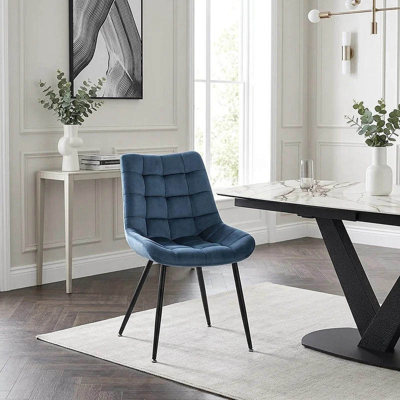 Chaise Velours - Lisbon Bleu