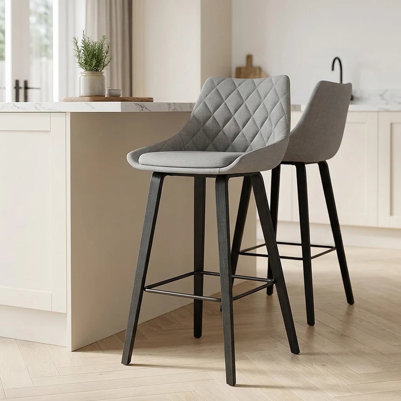 Chaise de Bar Tissu - Regent Gris
