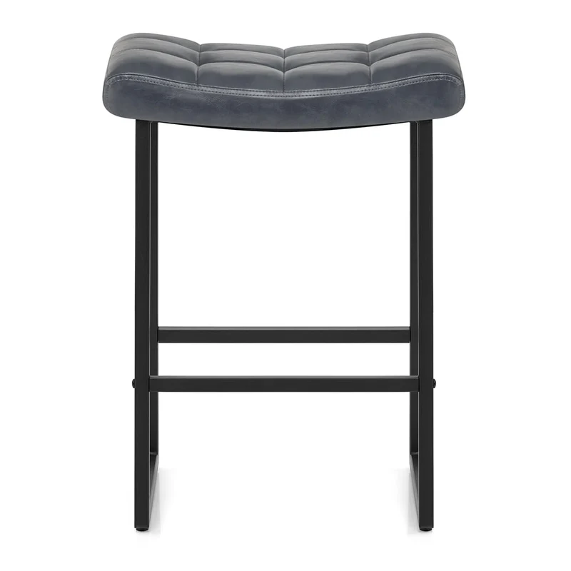 Tabouret Faux Cuir - Jago Bleu