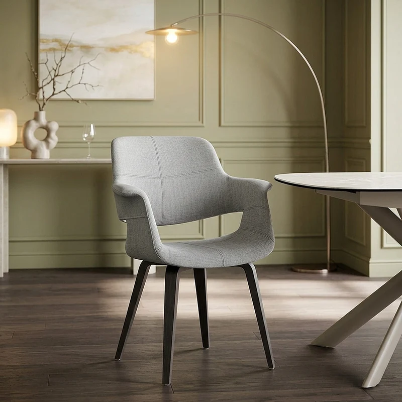 Chaise Bois Tissu - Lloyd Gris