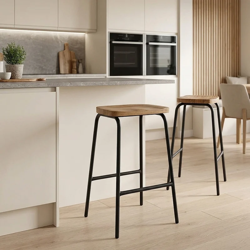 Tabouret Métal Bois - Finn Bois