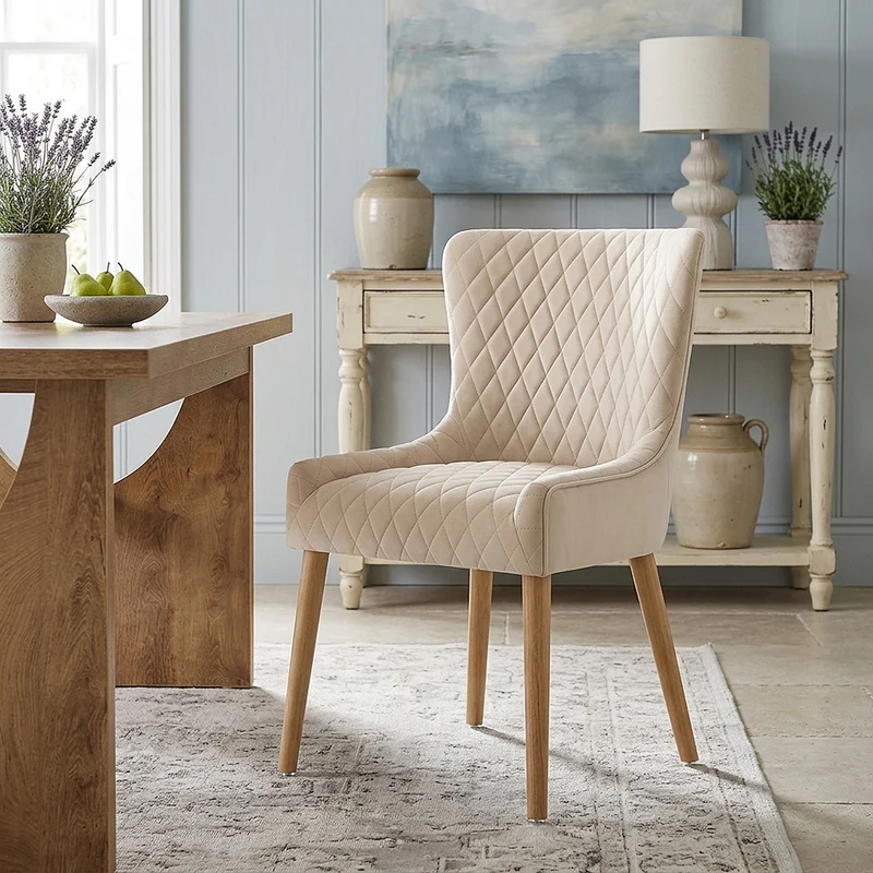 Chaise Bois Velours - City Crème