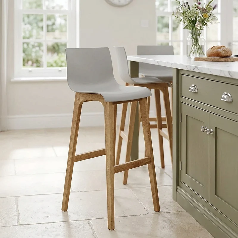 Tabouret de Bar Résine Bois - Haut Drift Gris