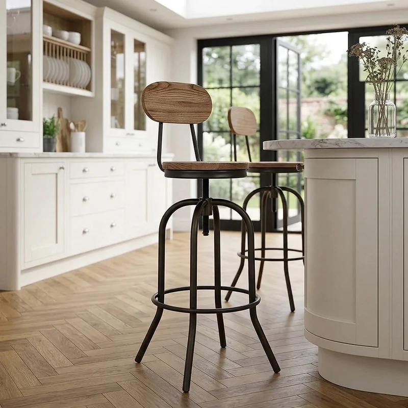 Tabouret de Bar Bois Clair - Vintage Swivel Bois