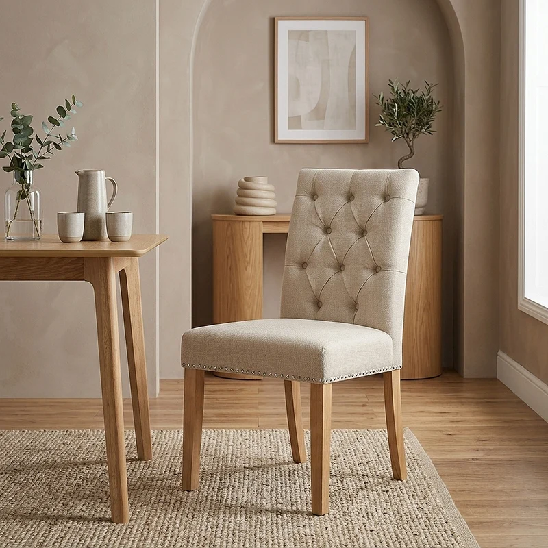 Chaise Bois Tissu - Barrington Crème
