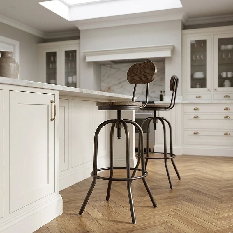 Tabouret de Bar Bois Foncé - Vintage Swivel Bois