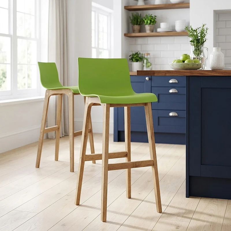 Tabouret de Bar Résine Bois - Drift ABS Vert