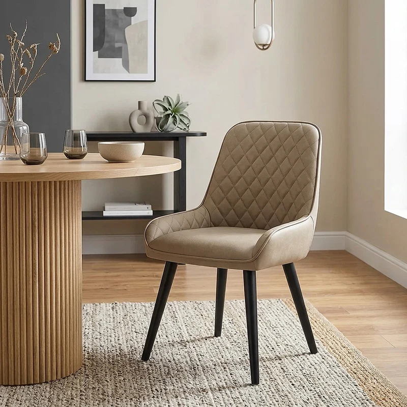 Chaise Faux Cuir - Azure Taupe