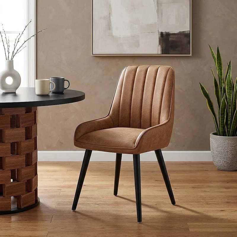 Chaise Faux Cuir - Rosa Marron
