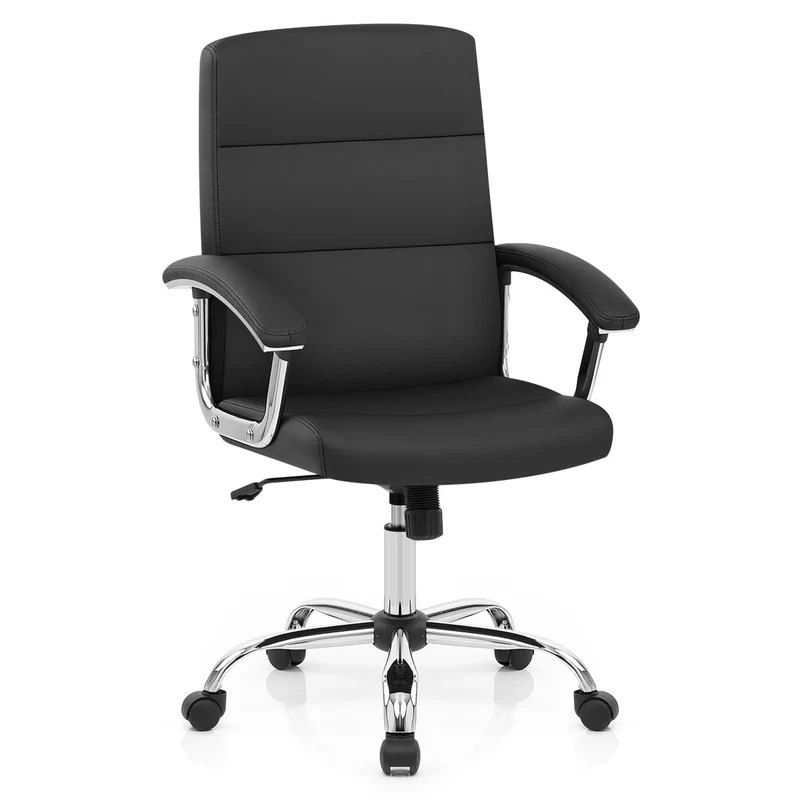 Chaise de Bureau Faux Cuir - Stanford Noir
