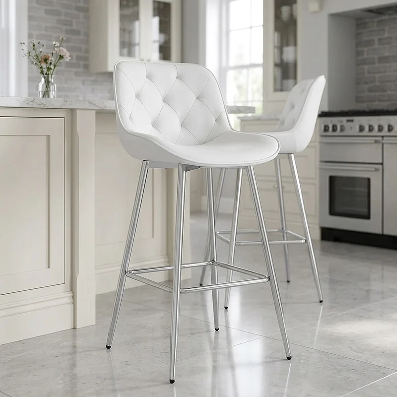 Tabouret de Bar Faux Cuir - Sprint Blanc