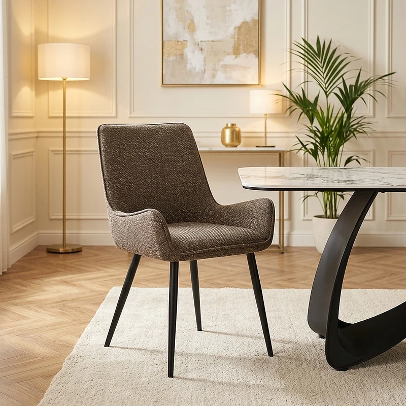 Chaise Tissu - Rene Marron